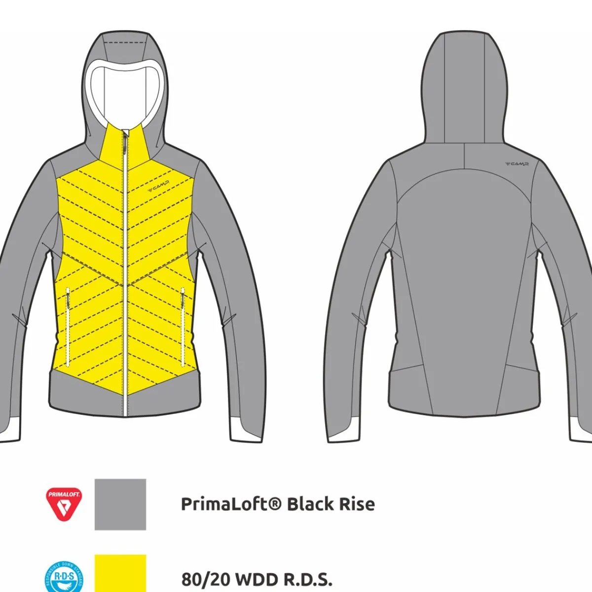 CAMP Buran Jacket Lady Women's down jacket Nero/Azzurro cielo Best