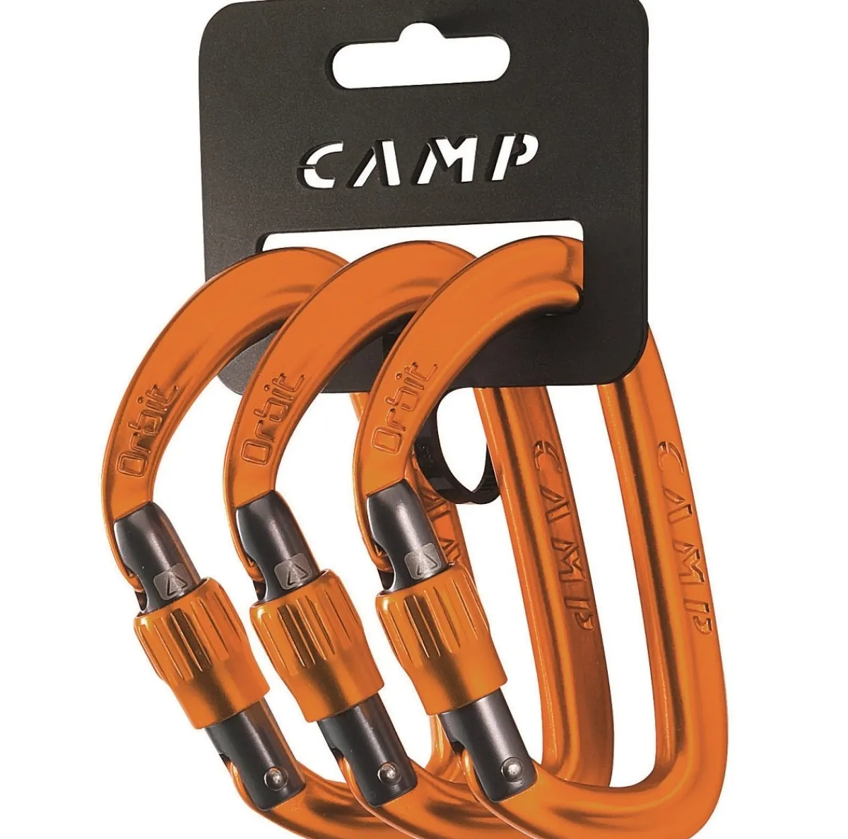 CAMP Orbit Lock 3 Pack screw-lock climbing carabiners Orange Flash Sale