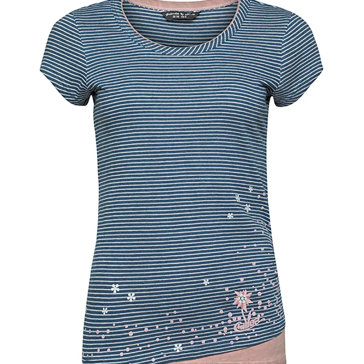 Chillaz Fancy Little Dot T-Shirt women's t-shirt Indigo Blue Stripes Washed Outlet