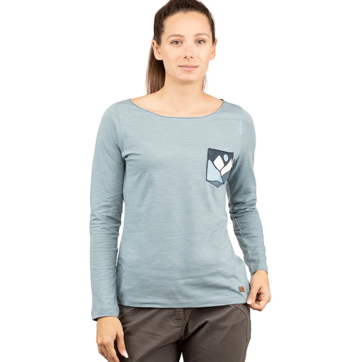 Chillaz Takaka Hill Women's long-sleeved t-shirt Grey/Blue New