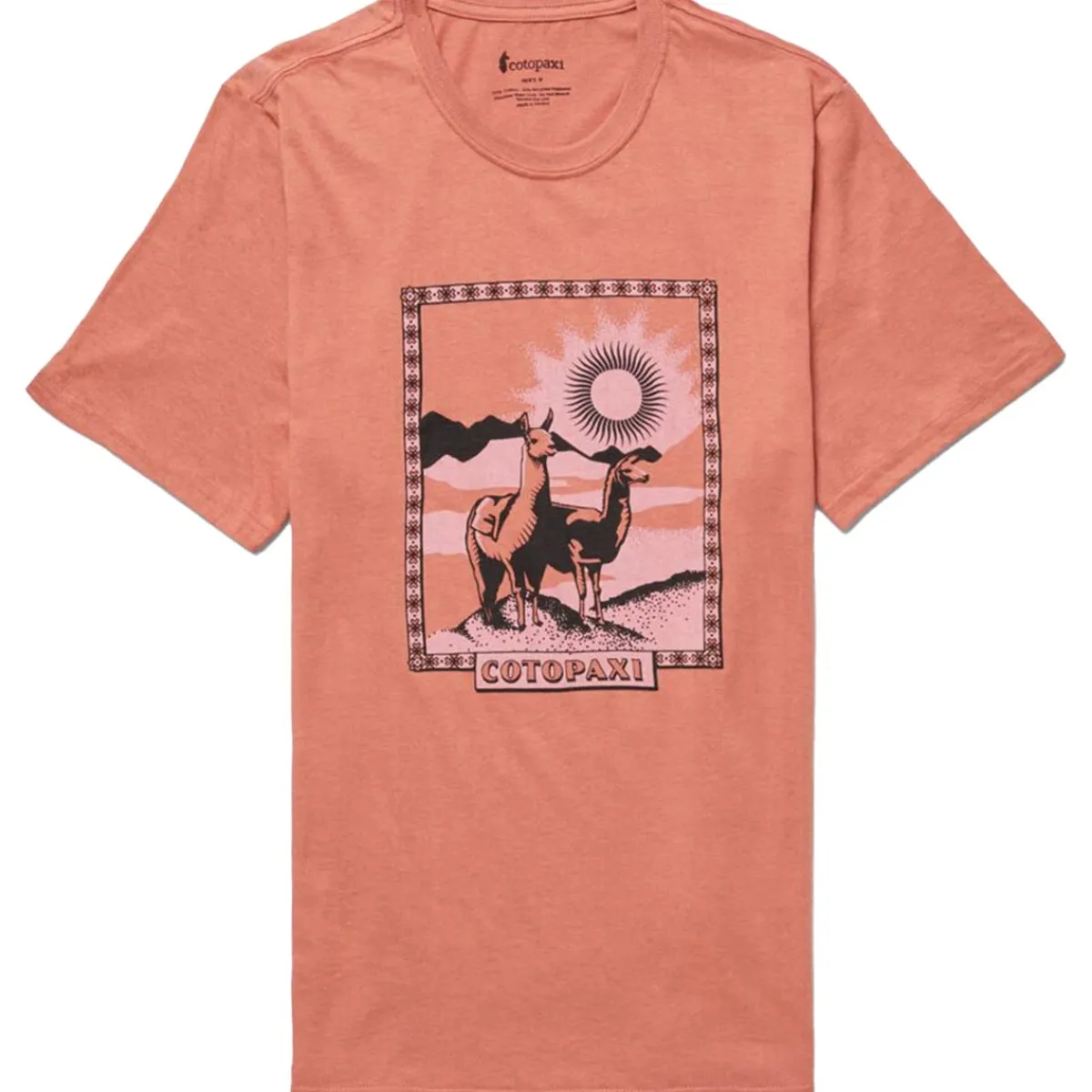 Cotopaxi Llama Greetings Organic T-Shirt men's t-shirt Faded Brick Cheap