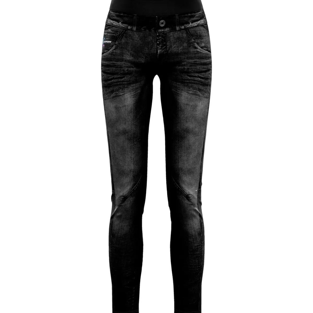 Crazy Idea Pant Wonder Magic Women's pants Print Jeans Black New