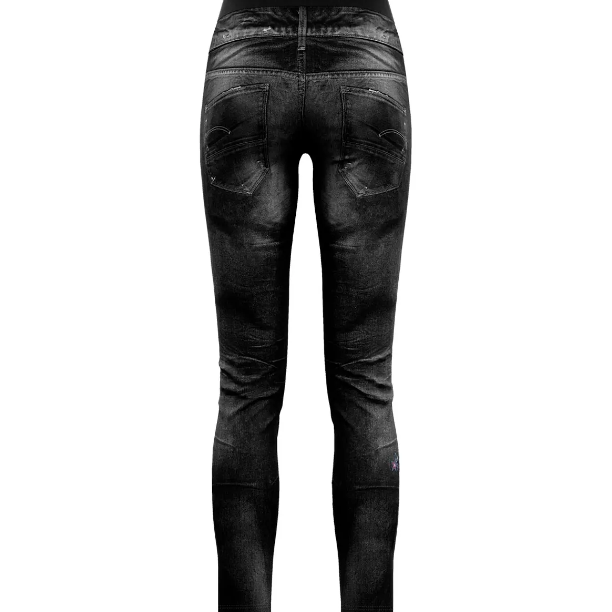 Crazy Idea Pant Wonder Magic Women's pants Print Jeans Black New