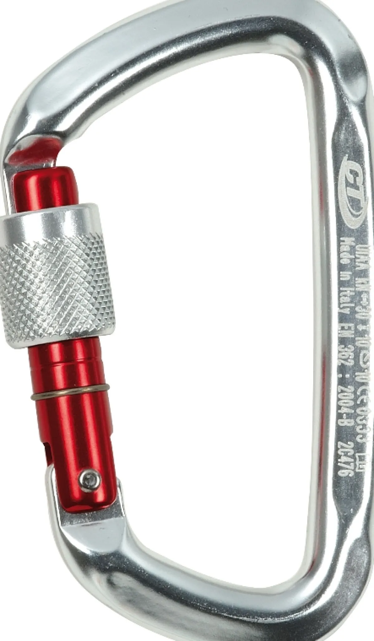 Climbing Technology CT D-Shape SG screw-lock climbing carabiner Polished/Red New