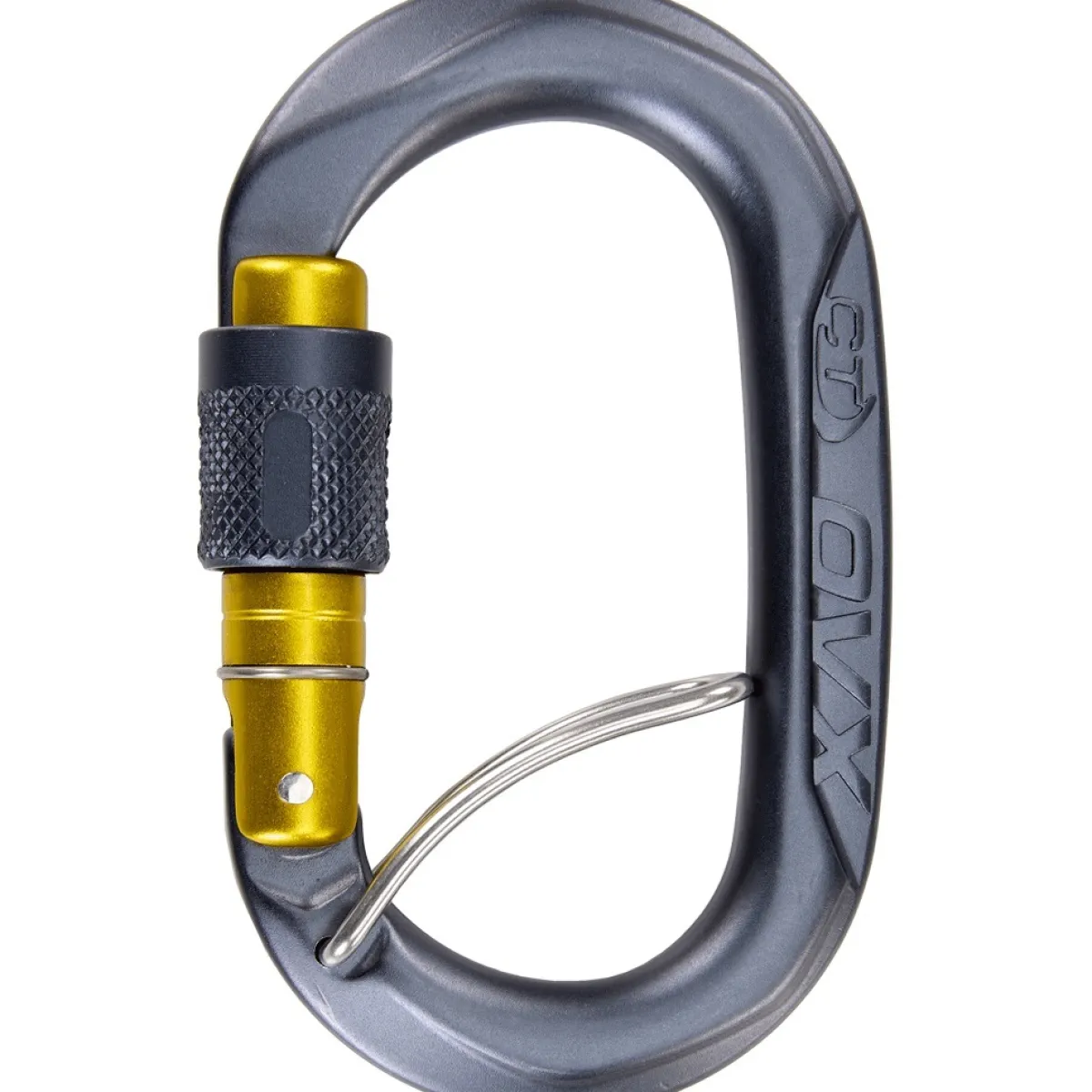 Climbing Technology CT OXV SGL screw-lock climbing carabiner Antracite/Giallo senape Hot