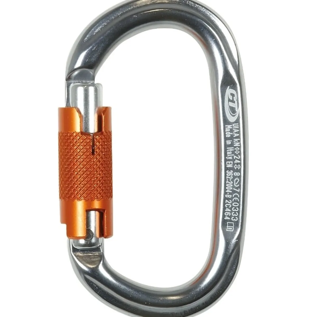 Climbing Technology CT Pillar WG oval twist-lock climbing carabiner Grey/Orange Online