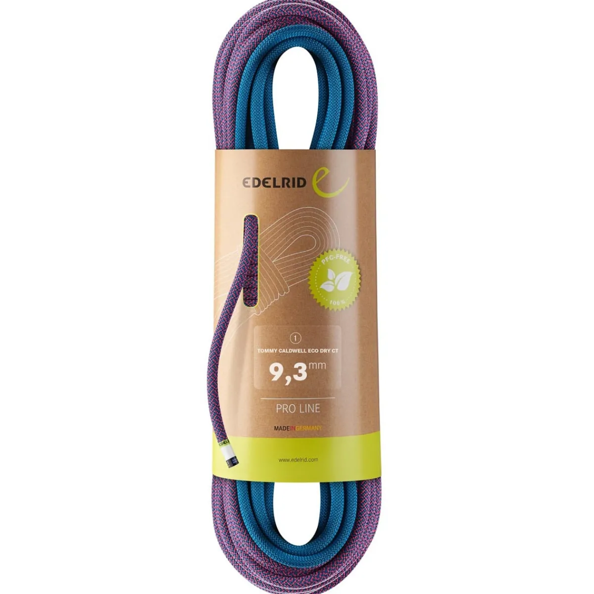 Edelrid Tommy Caldwell Eco Dry CT 9.3 mm climbing rope Pink/Turquoise Clearance