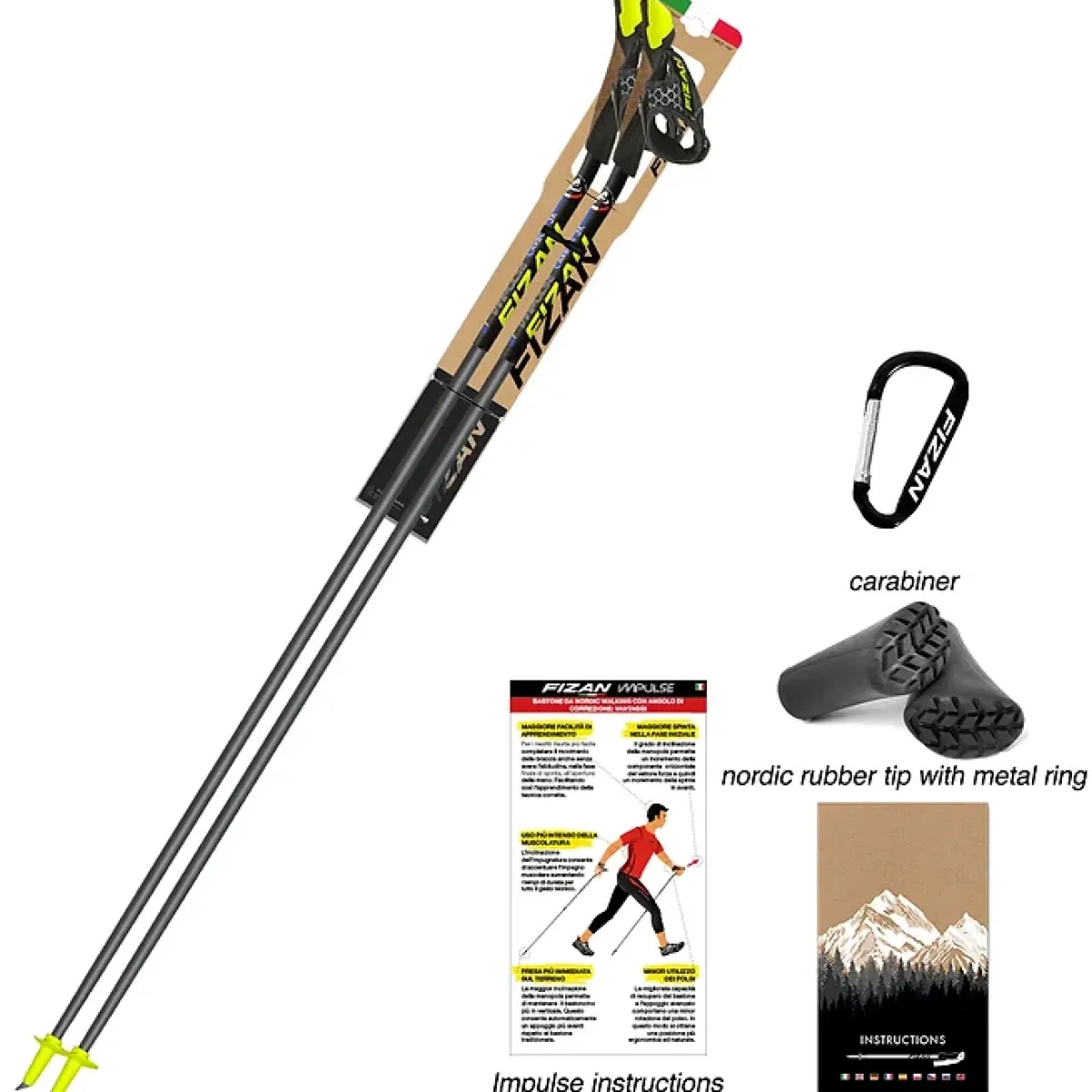 Fizan Carbon 3K Impulse Nordic walking poles Cheap