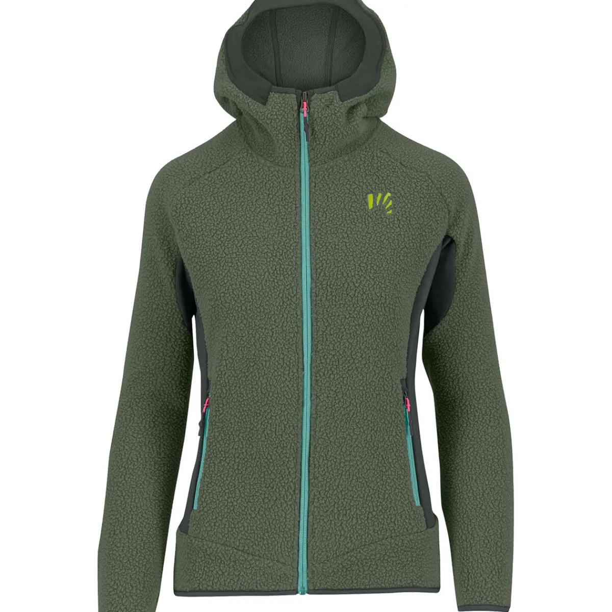 Karpos 80'S Hoodie W Fleece women's technical polar fleece Black Sand/Thyme Outlet