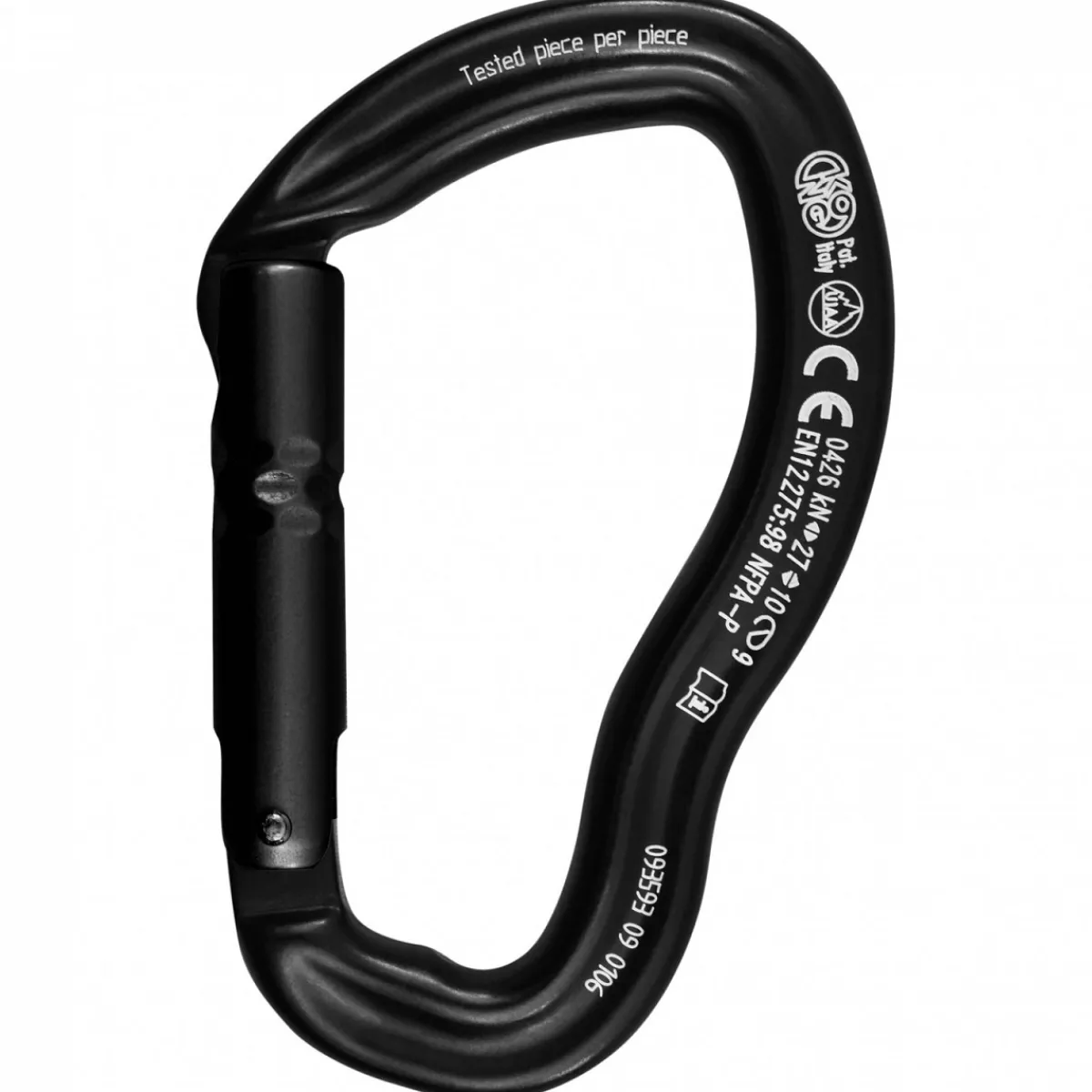 Kong Ergo Straight Gate climbing carabiner with straight gate Black/Yellow Shop