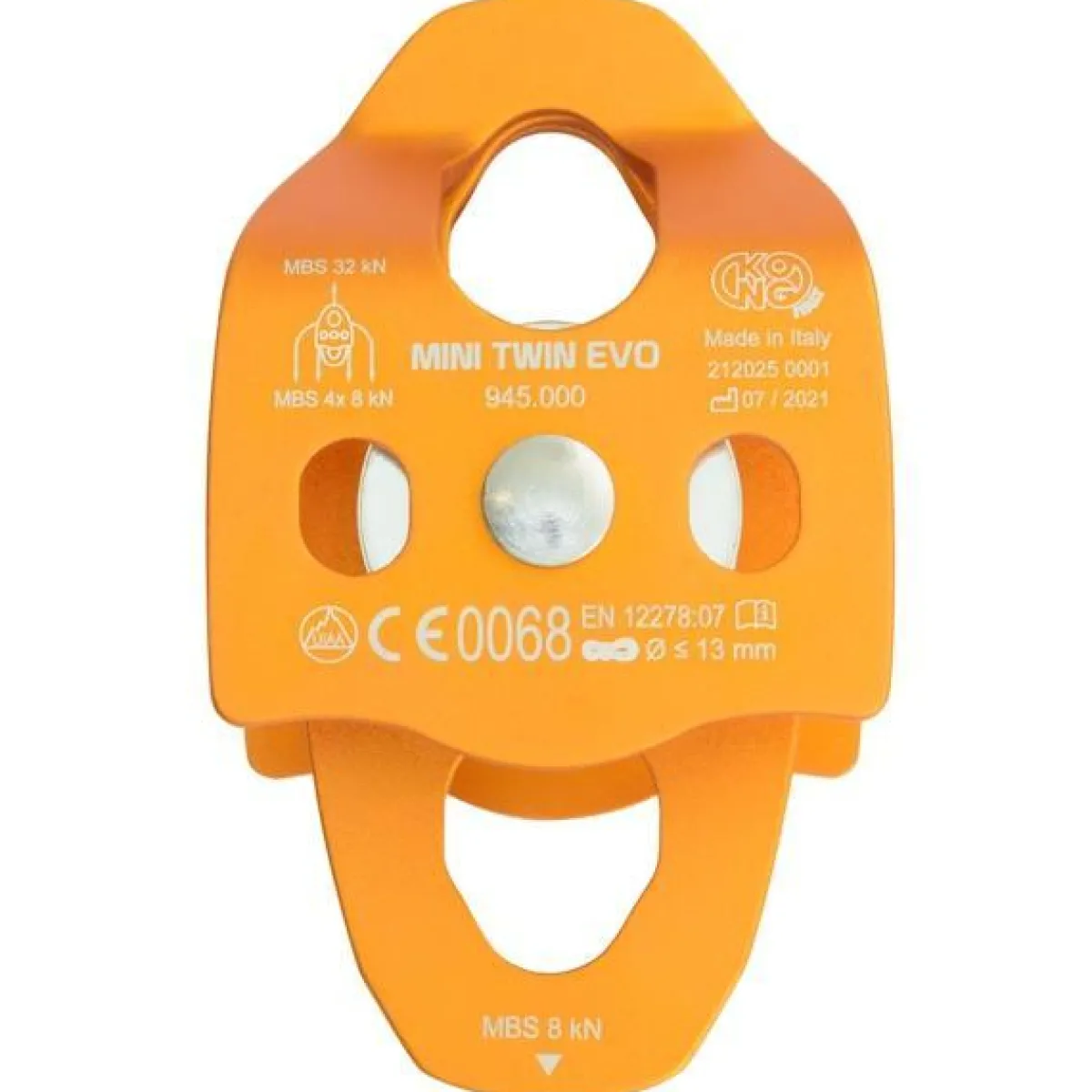 Kong Mini Twin Evo double pulley for work at height Orange Discount