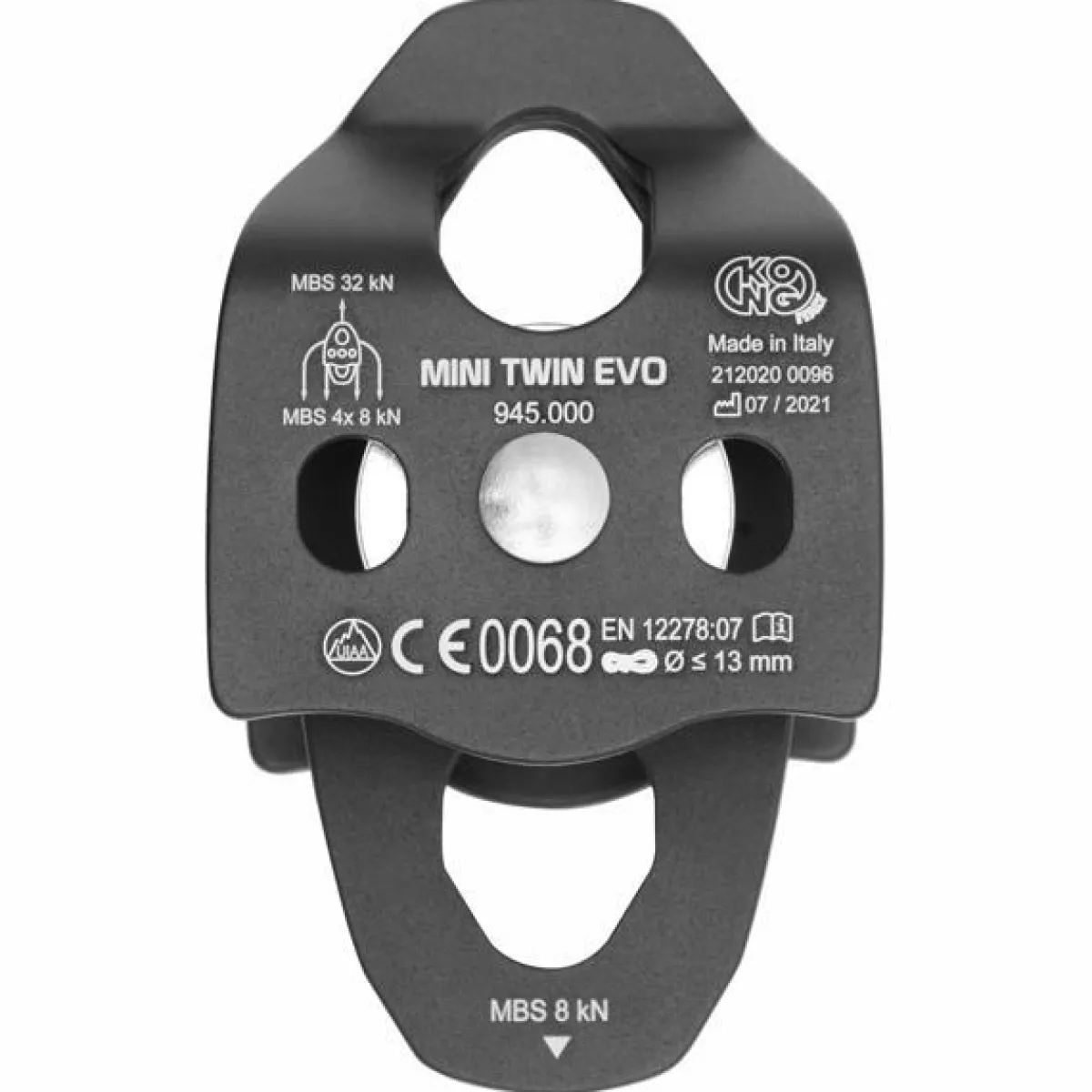 Kong Mini Twin Evo double pulley for work at height Orange Discount