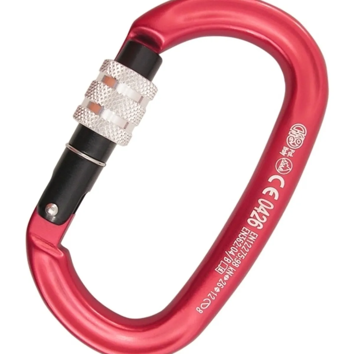 Kong Ovalone Alu screw-lock climbing carabiner Red Clearance