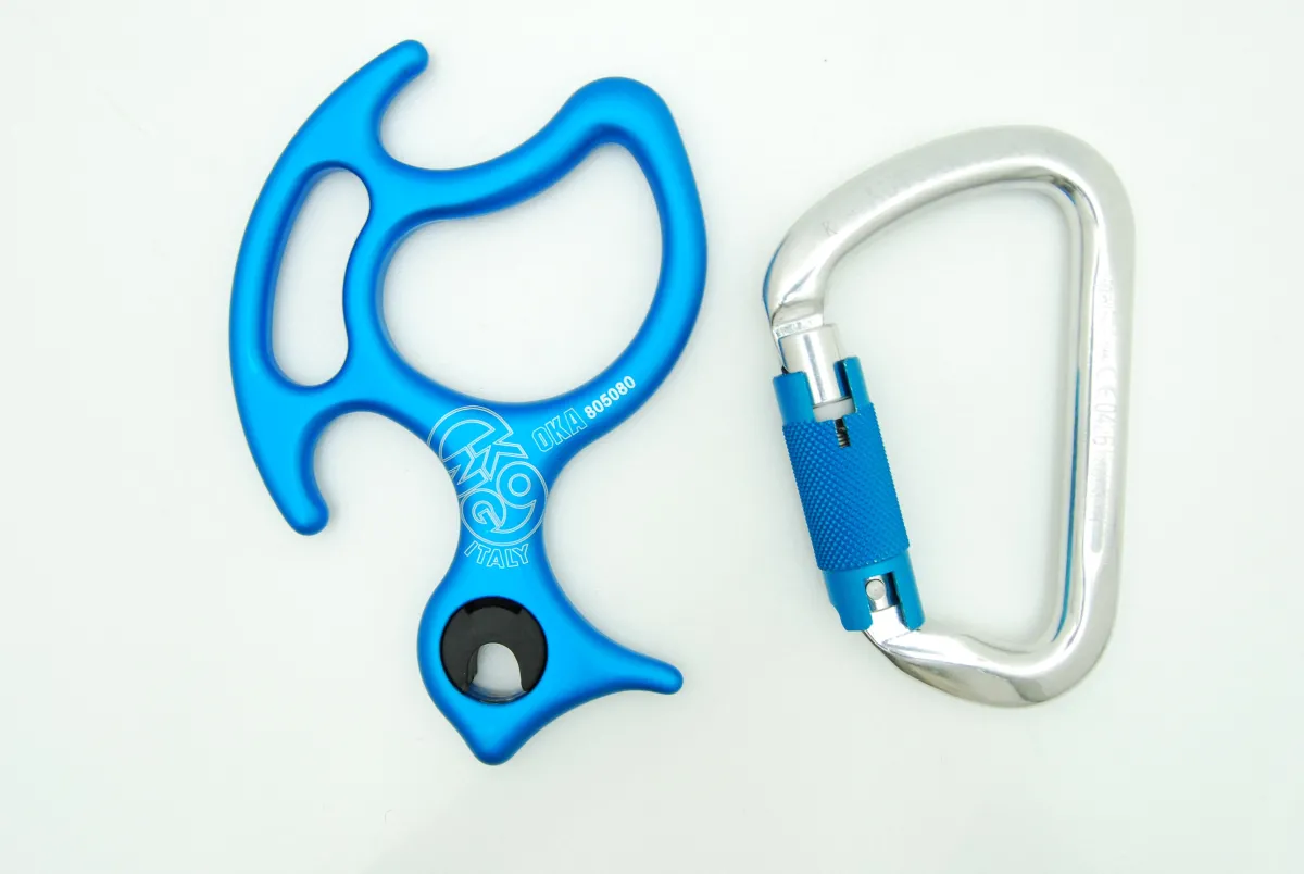 Kong set Oka canyoning descender + Large Multiuse AB carabiner Online