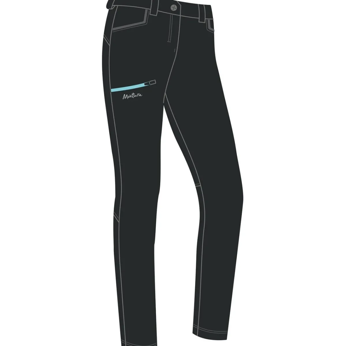 Montura Safari Pants Woman women's pants Nero/Ice Blue Sale