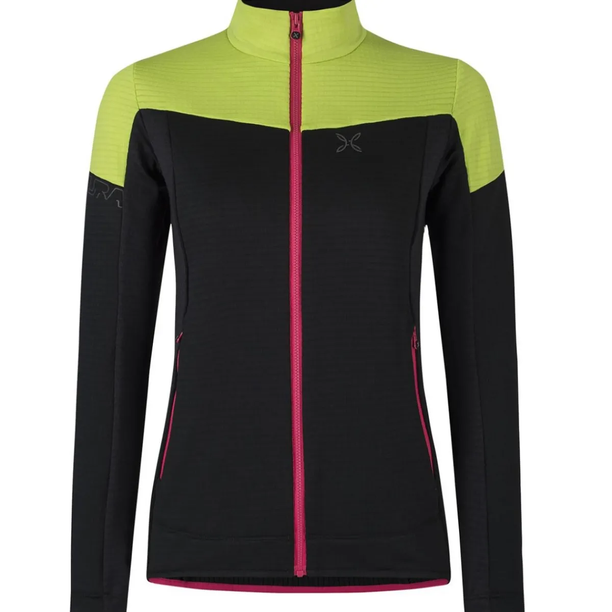 Montura Stretch Mind Maglia W women's technical polar fleece Nero/Verde Lime Best