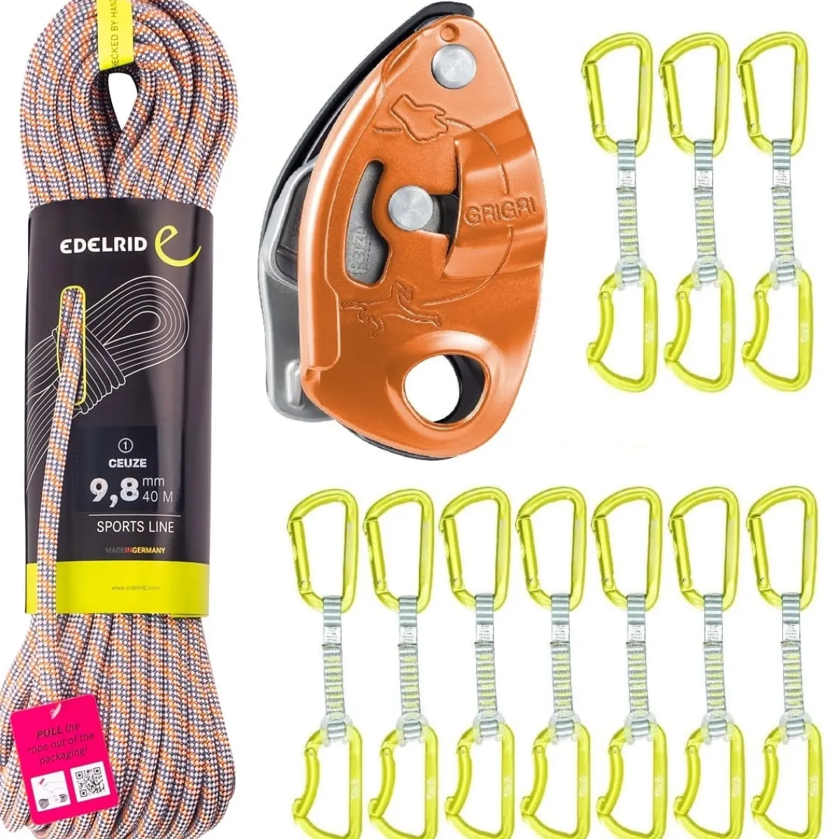 Edelrid Oliunìd Deal Kit Ceuze Express Trapper GriGri Hot