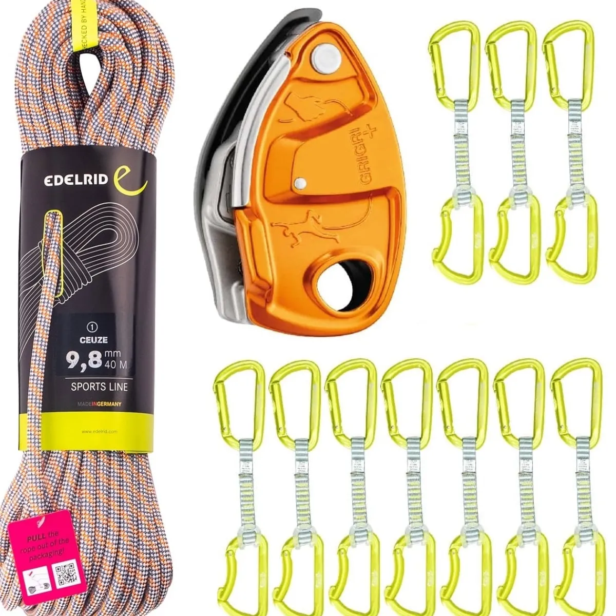 Edelrid Oliunìd Deal Kit Ceuze Express Trapper GriGri Hot