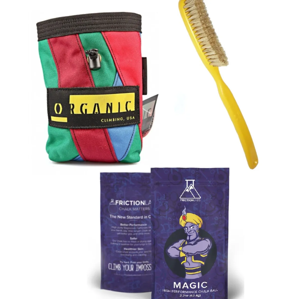 Oliunìd Organic Climbing large chalk bag + FrictionLabs Magic chalk ball + Lapis brush Online