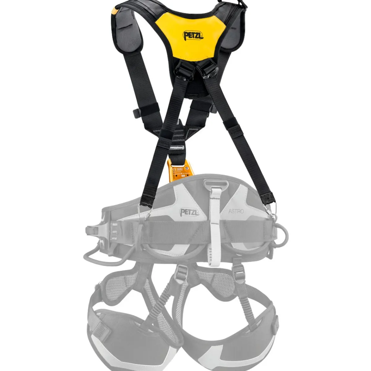 Petzl Top Croll S chest harness for work at height Black/Yellow New