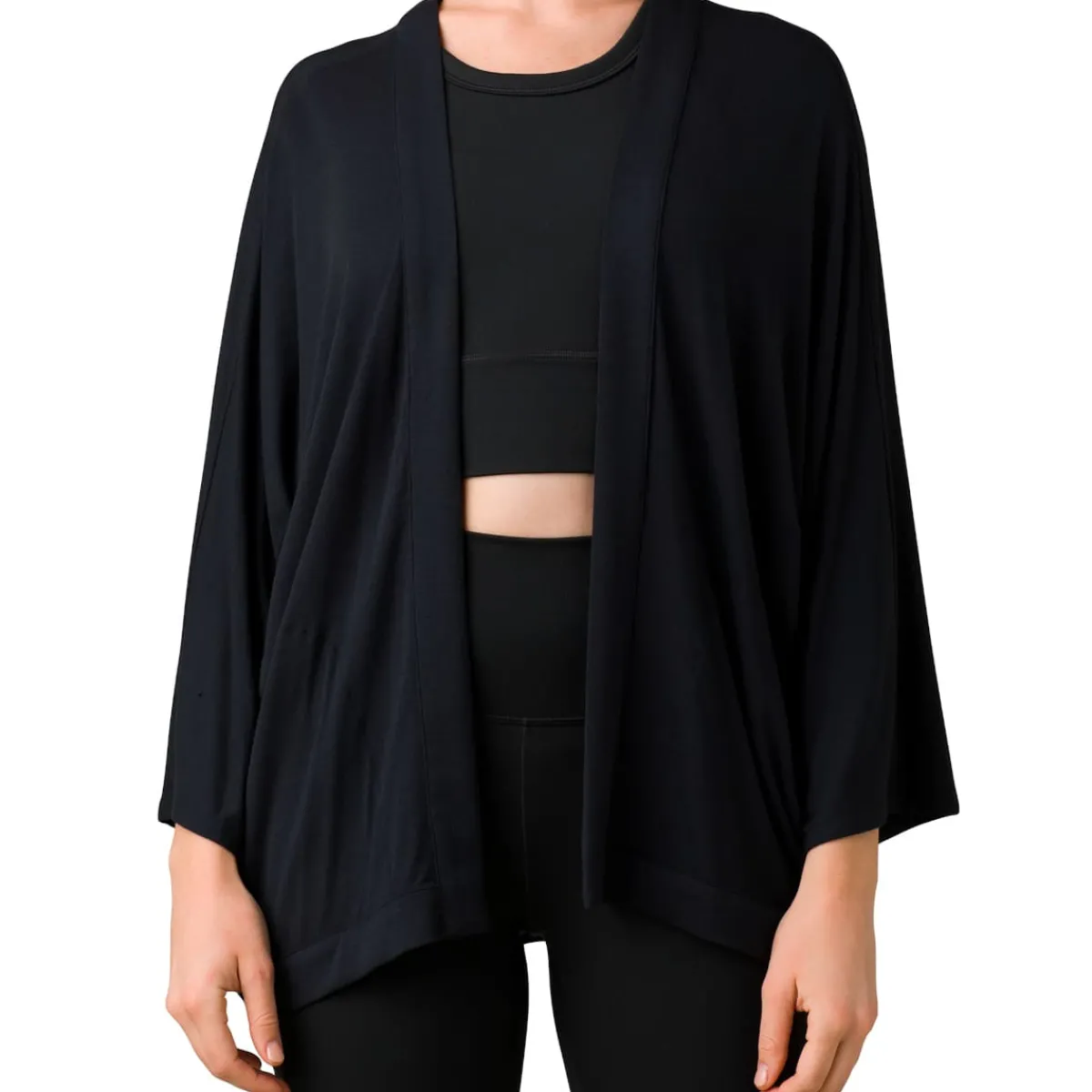 Prana Foundation Seabrook Wrap Women's long sleeved t-shirt Black Cheap