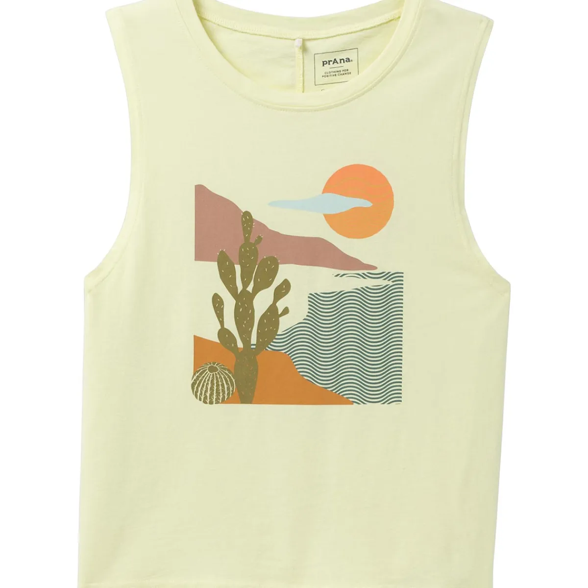 Prana Organic Graphic Sleeveless Women's tank Sunlight Torrey Hot