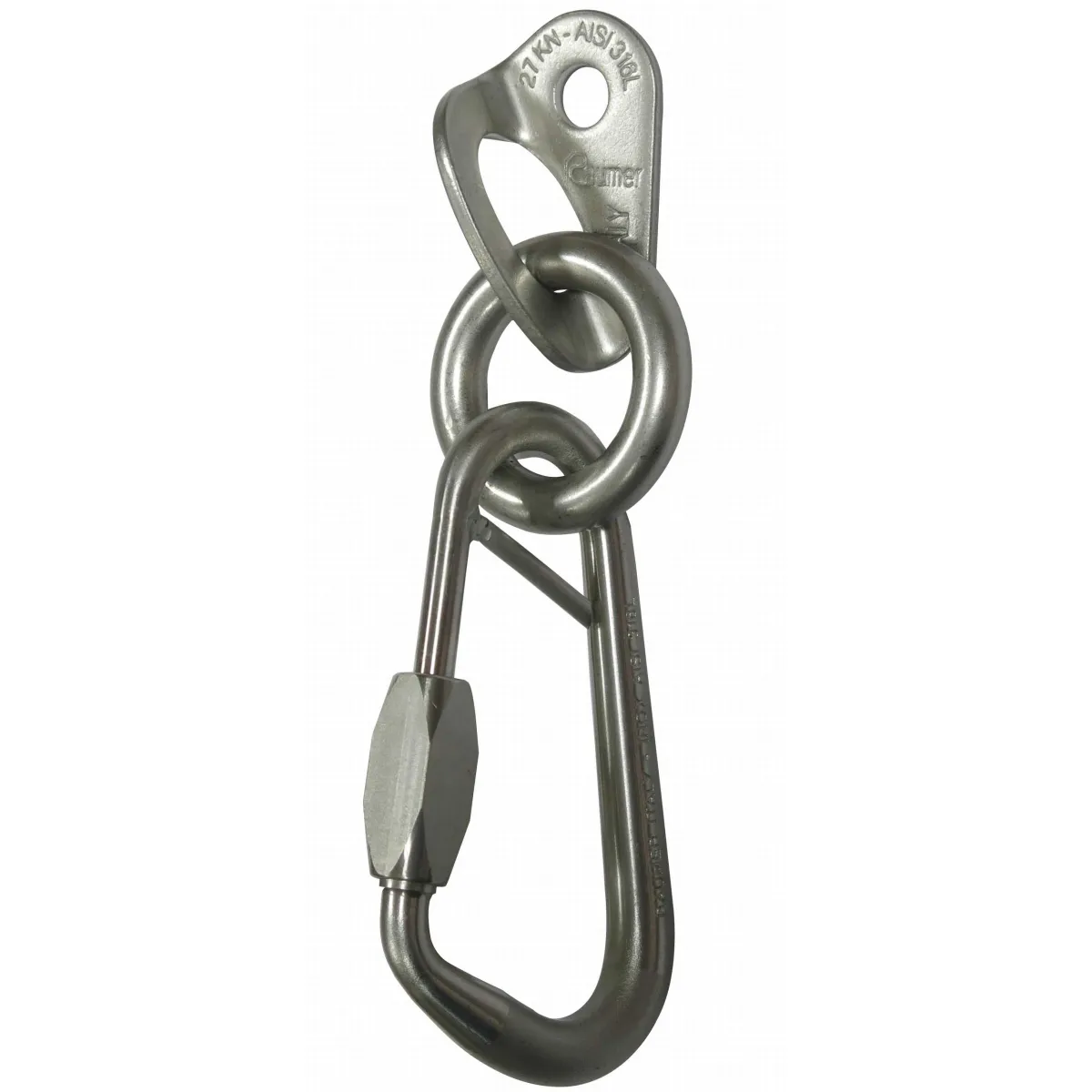 Raumer plate inox Rock Ø10 + ring + safety carabiner Shop