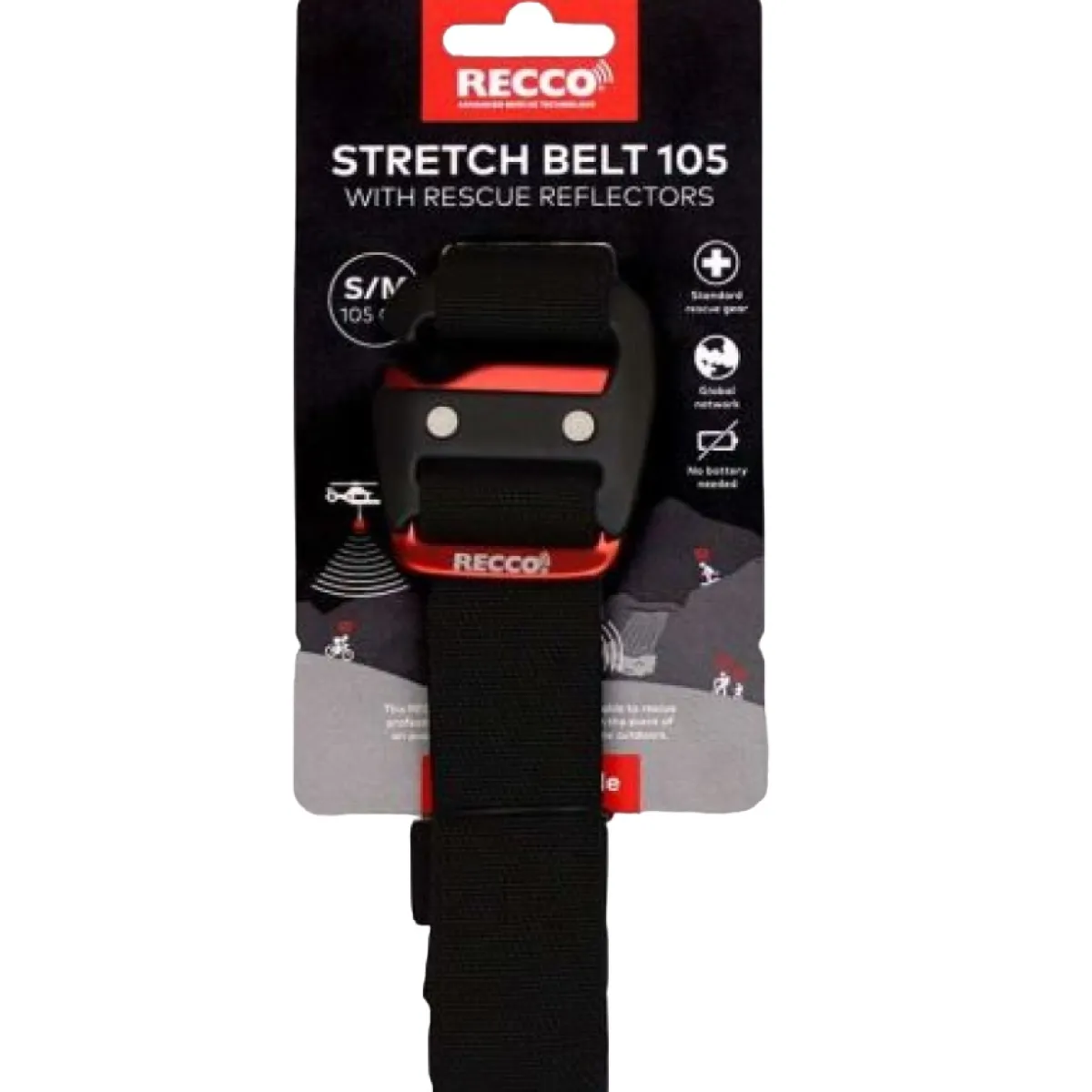 RECCO Rescue Reflector Belt Black Clearance