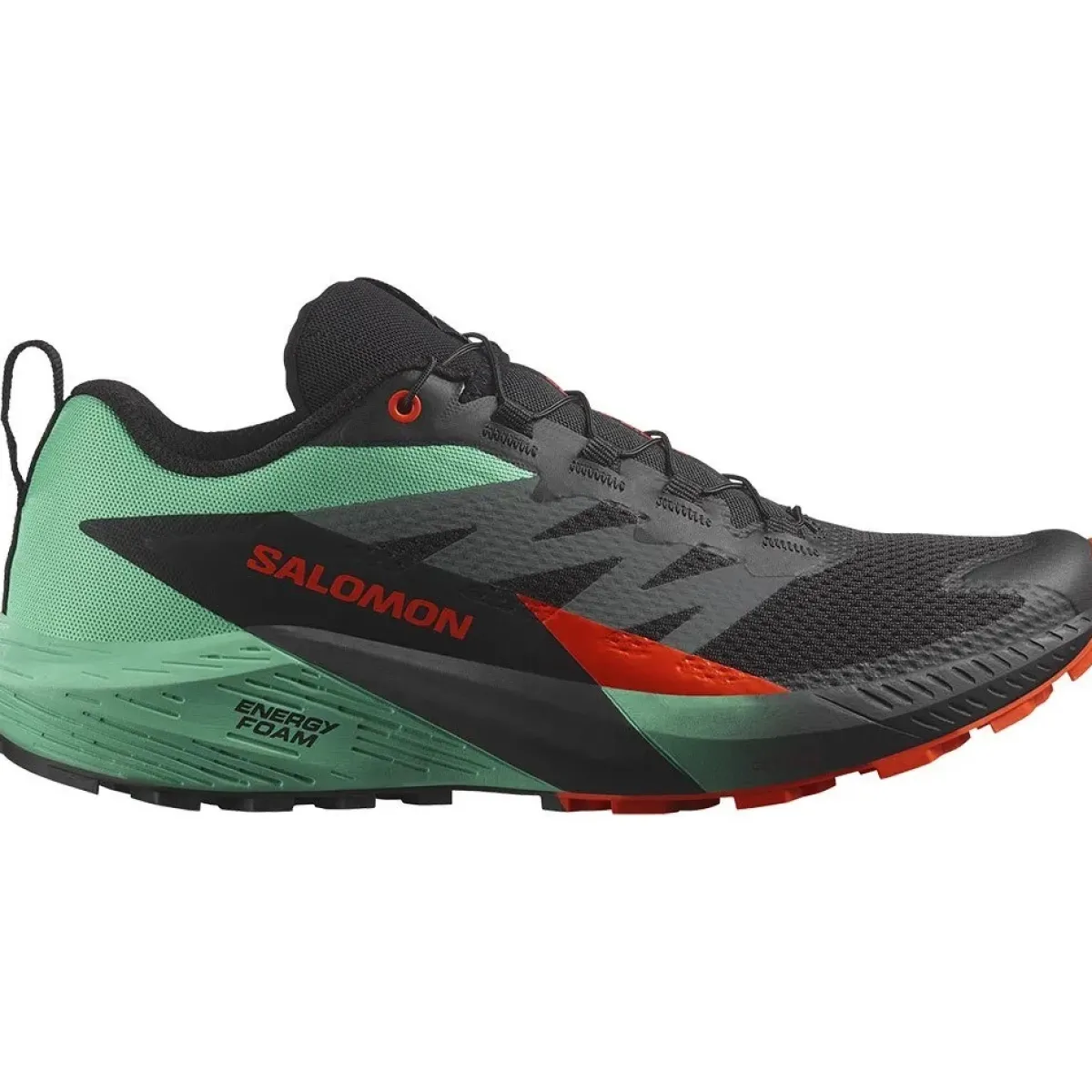 Salomon Sense Ride 5 trail running shoes Black/Bay/Cherry Tomato Clearance