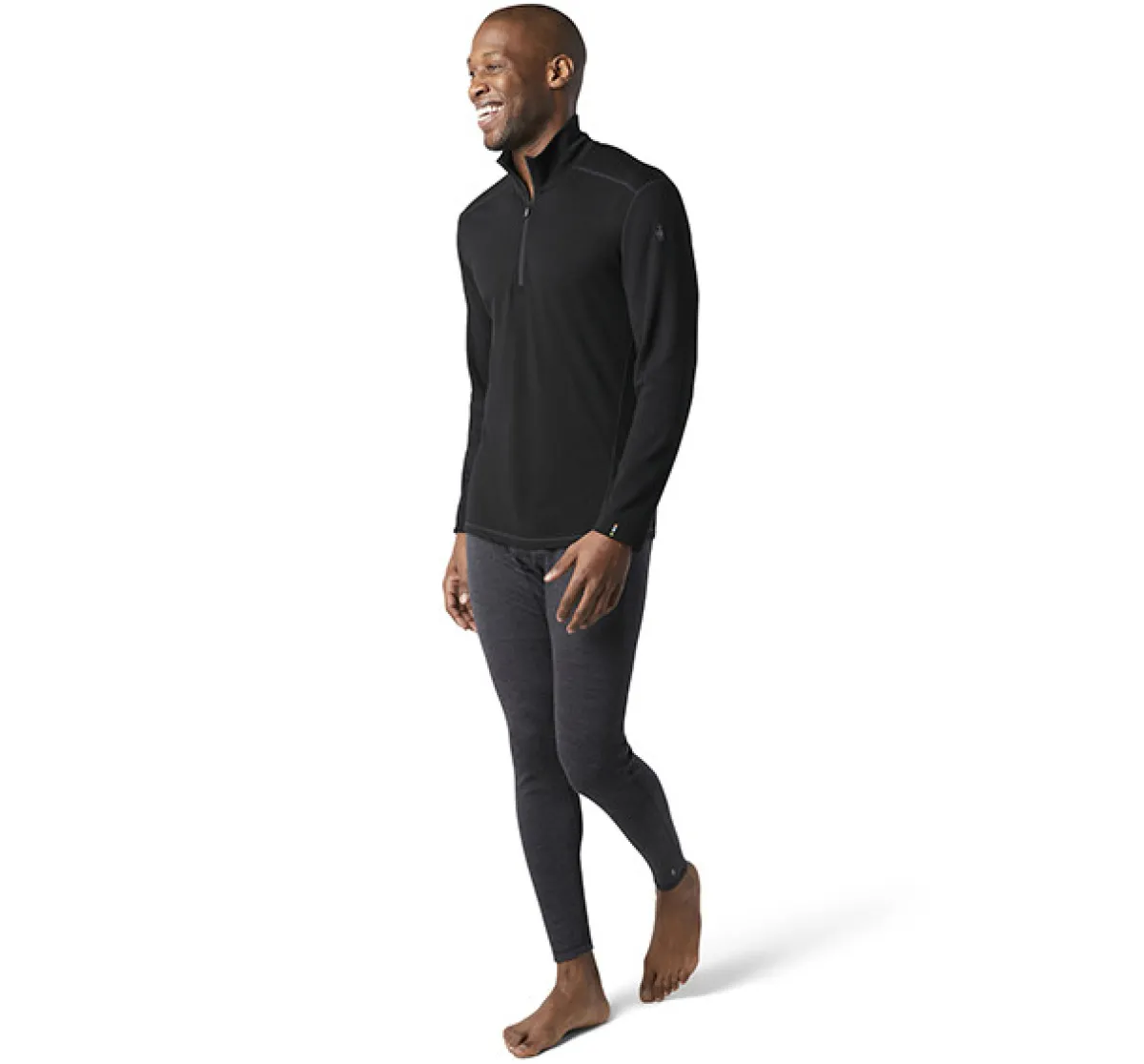 Smartwool M's Merino 250 Baselayer 1/4 Zip Boxed men's thermal t-shirt Black Clearance