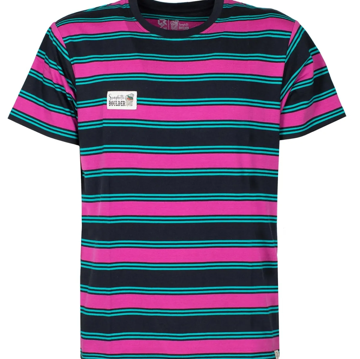Rock Experience Spaghetti Boulder Fettuccini SS Man T-Shirt Blue/Fuxia Sale